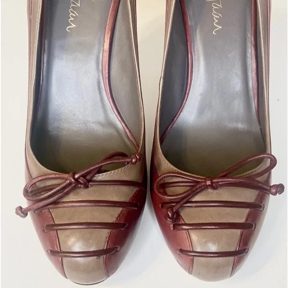Cole Haan Dark Burgundy Victorian Leather Heels Size 6 - Picture 6 of 14